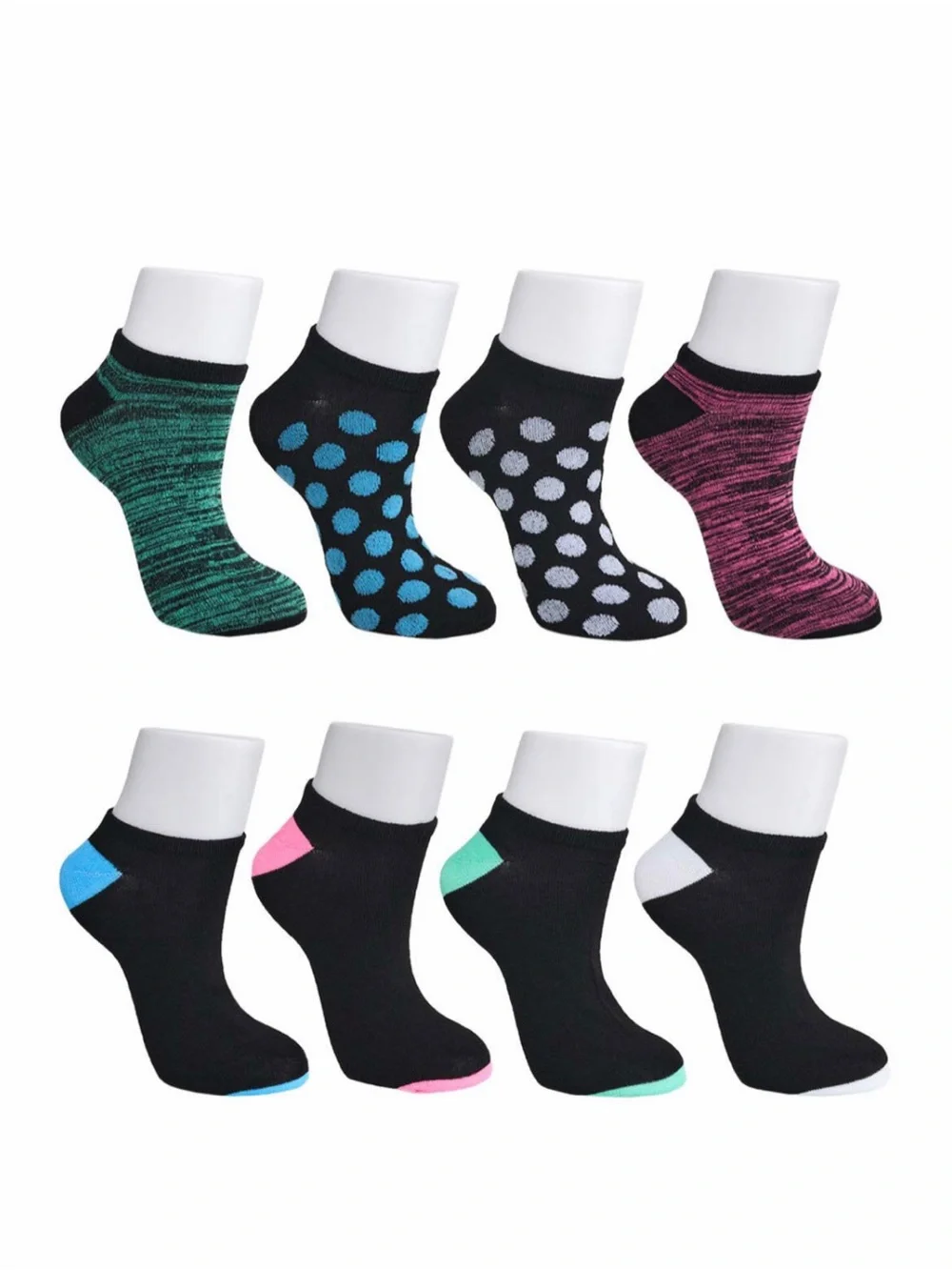 💖$8💖 NEW Ladies' Low Cut Extended Size Socks Shoe Size 8-12, 8 Pairs